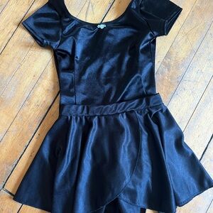 Girls Black Ballet Costume Dress - Classic Dance Leotard and Skirt